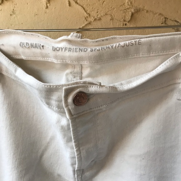 White Distressed Skinny Boyfriend Jeans plus size - Picture 2 of 5